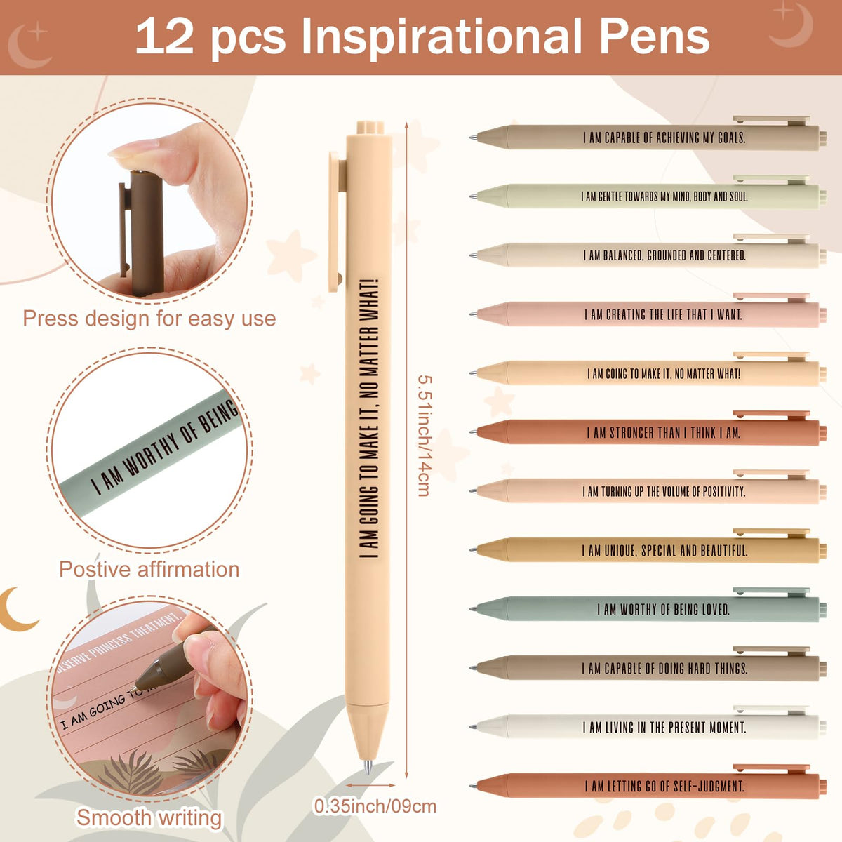 Funrous 36 Pcs Positive Affirmation Gift for Women Bulk Inspirational Sticky Notes with Pens Bags Mothers Day Gifts for Coworkers Employee Teacher Nurse Staff Home Office Gifts Supplies (Boho)