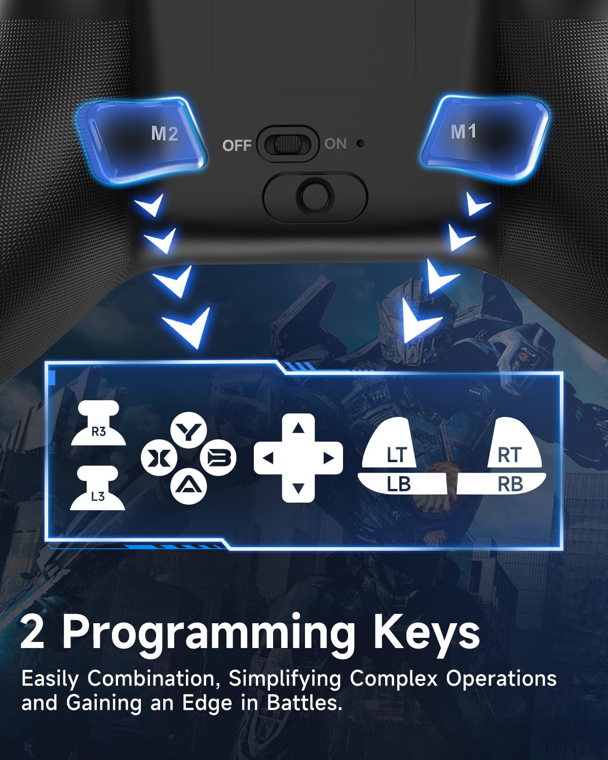 EasySMX X15 PC Controller - Enhanced Wireless Bluetooth Controller with Hall Joysticks/Hall Triggers/RGB Lighting - No Stick Drift, No Dead Zone - Work for Windows PC, Android, Steam and Switch