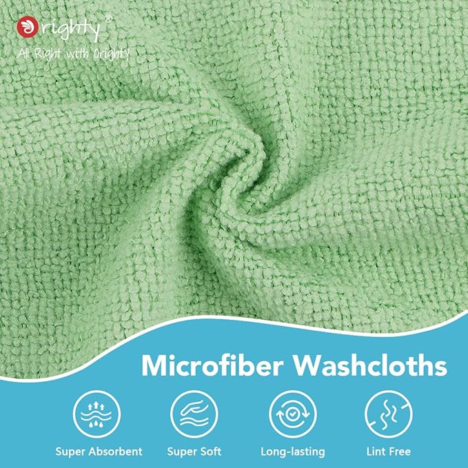 Orighty Washcloths, 20 Pack Microfiber Face Towels, Highly Absorbent and Soft