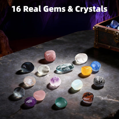 GobiDex Gemstones Dig Kit for Kids, Excavate 16 Real Gemstones, STEM Science Toy, Archaeology & Geology Science Gift for Boys and Girls Age 6+