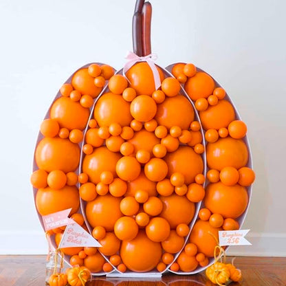 PartyWoo Balloons - 100pcs Pumpkin Balloons (12, 10, 5 Inch) Orange & Yellow, Different Sizes, Birthday, Thanksgiving & Halloween Decoration Kit