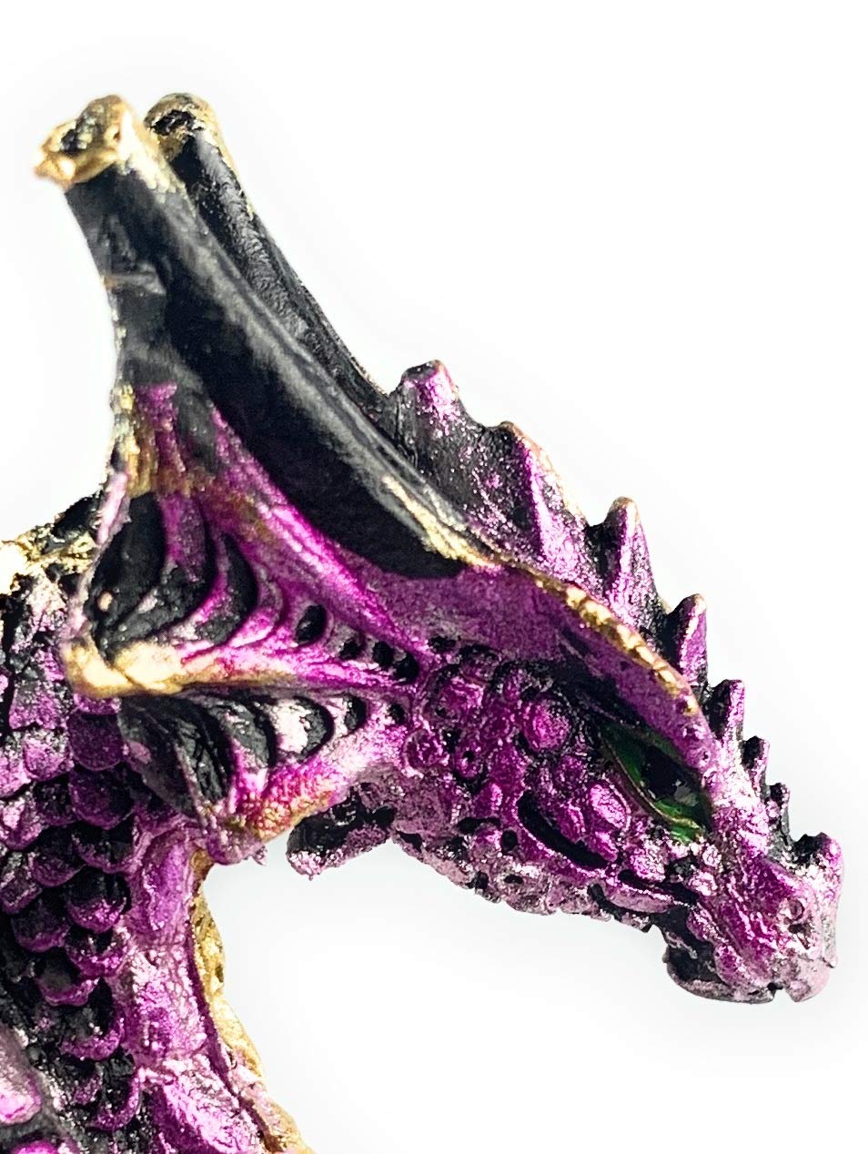 Ain’t It Nice Dragon Statue Rock Faux Geode Cavern Sparkling Medieval Collectible Fantasy Dragon Figurine Décor, Purple 3.5(L) X 2.5(W) X 5.5(H) inches