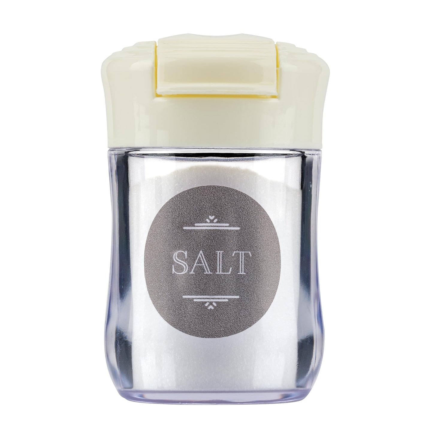 CRYSTALIA Clear Plastic Camping Salt and Pepper Shakers, 2 Pack Mini Salt and Pepper Shakers with Lid, BPA Free Plastic Condiment Containers for Picnic, Camping, Travel, Work, Purse, Catering