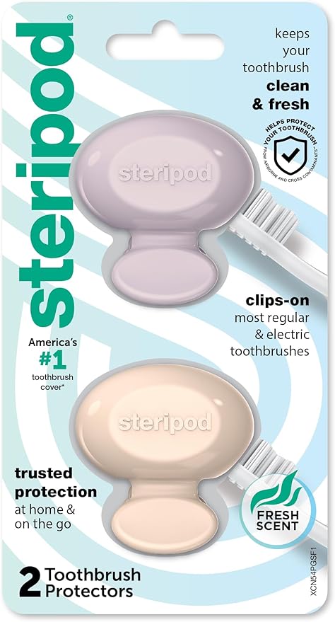 Steripod Clip-On Toothbrush Protector, Keeps Fresh and Clean, Fits Most Manual