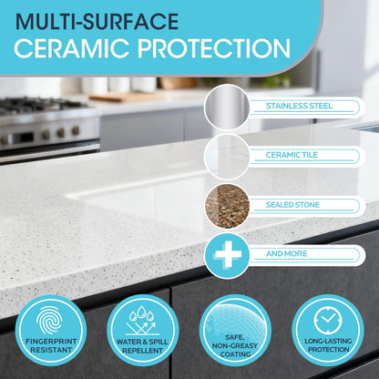 MineeCozee Ceramic Coating Spray for Stainless Steel & Glass - Fingerprint & Water-Spot Repellent, Long-Lasting Surface Protection for Kitchen & Bath (500ml)