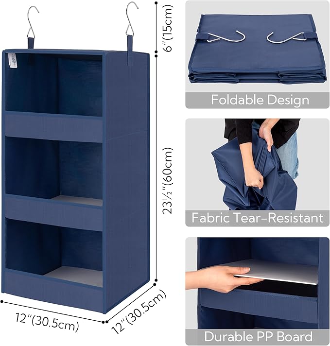 GRANNY SAYS 3-Shelf Closet Organizers and Storage, Foldable Hanging Closet