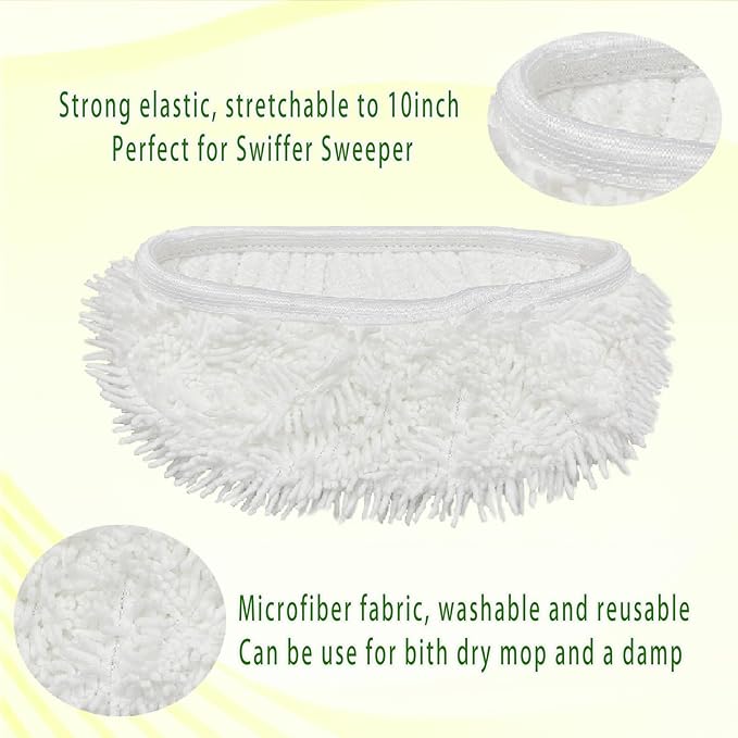 Reusable Microfiber Mop Pads Washable Wet Pads Compatible