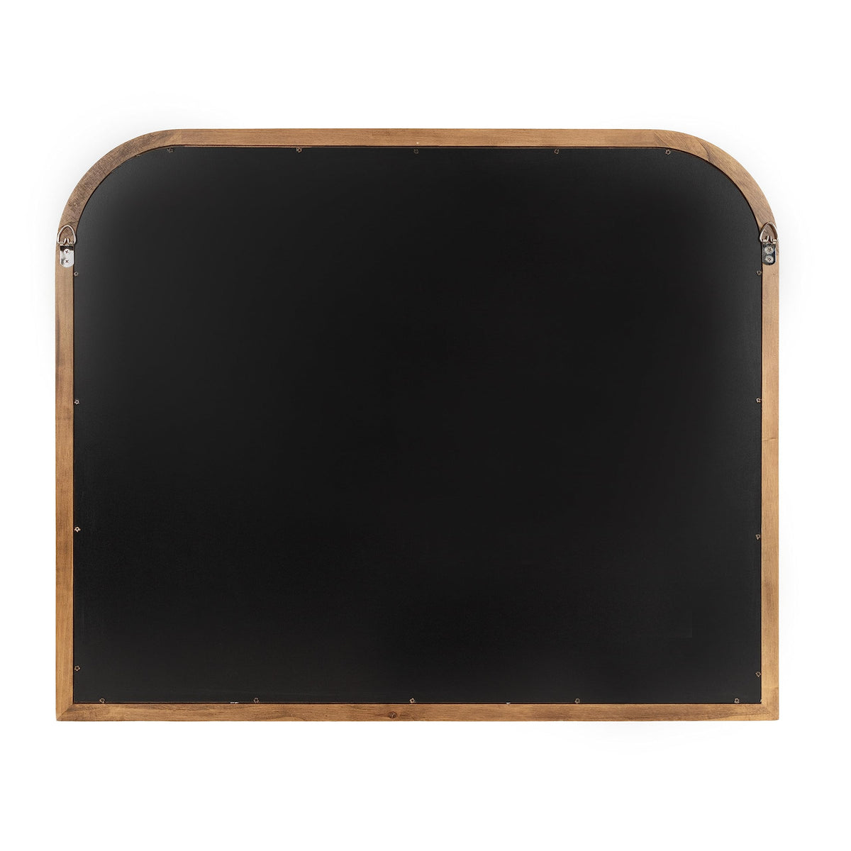Kate and Laurel Glenby Transitional Wide Arch Wall Mirror, 34 x 28, Rustic Brown, Wooden Farmhouse Arched Bathroom Mirror with Rounded and Stepped Frame Profile