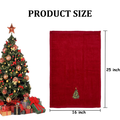 ULERSP Christmas Hand Towels for Bathroom 16 x 25 inch, 3 Pack Embroidery Design 100% Cotton Super Soft and Absorbent Dish Towels, for Holiday, Kitchen, Drying, Cleaning Gift