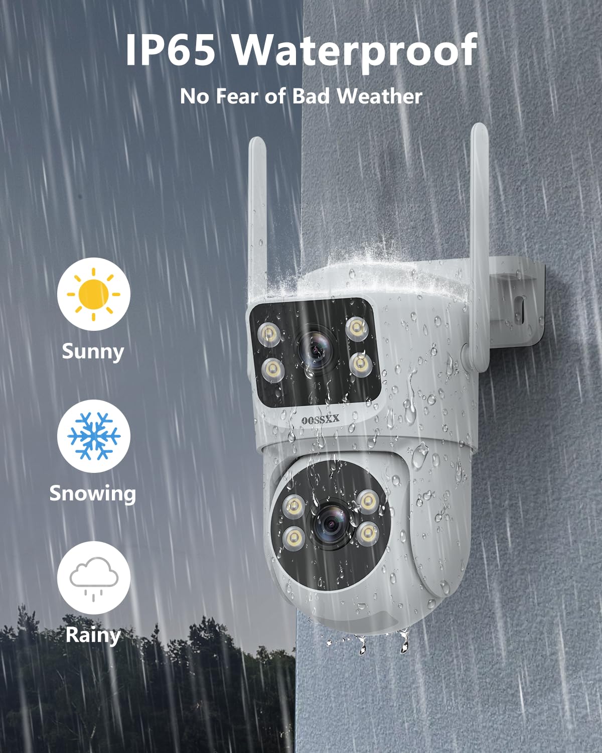 OOSSXX (2026 New) 4MP Dual Lens Wireless Security Camera System, 16CH WiFi NVR with 4 Cameras, 4 Antennas 55% Longer Range, Fixed + PTZ View, 500GB HDD, Free App No Monthly Fee