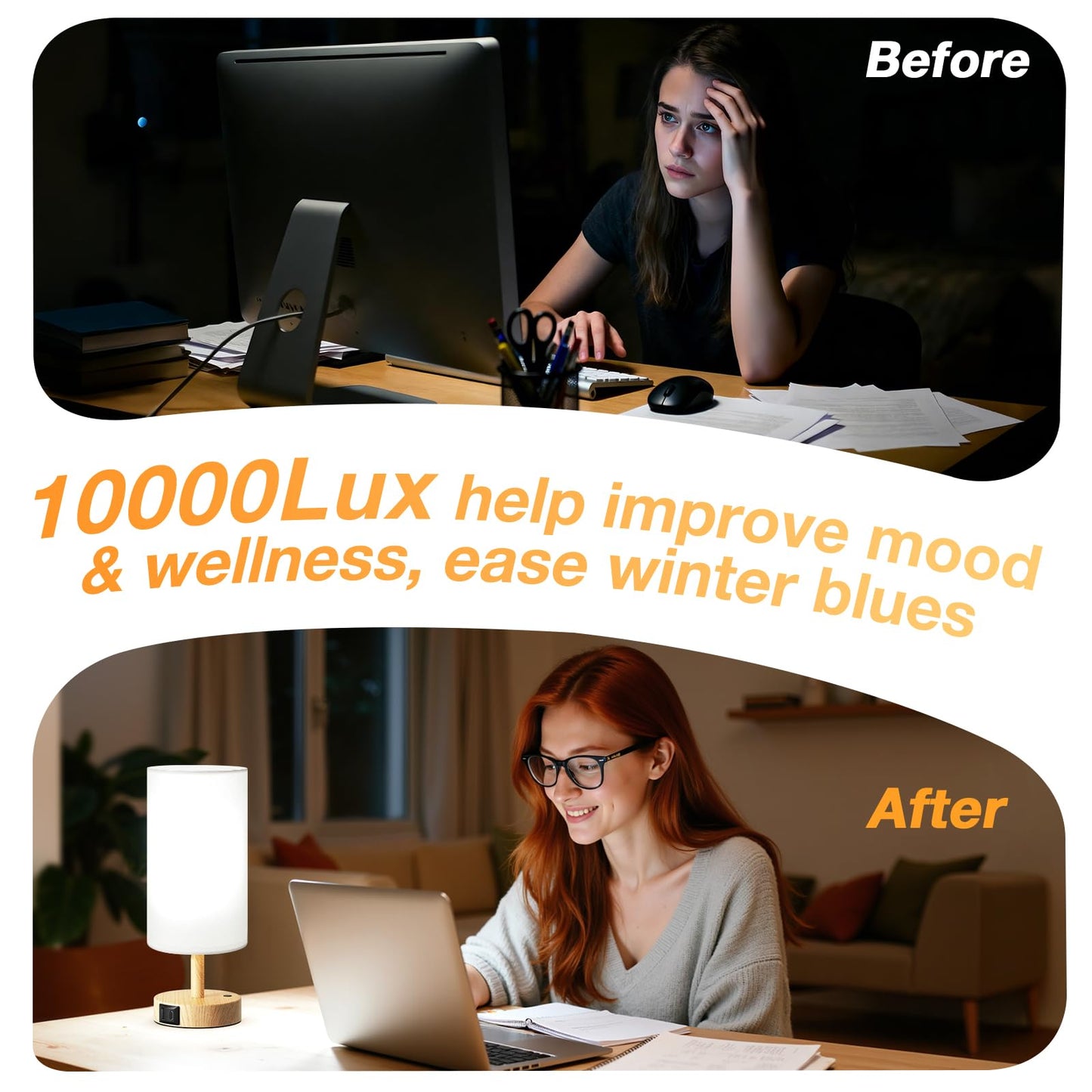 Dicoool Light Therapy Lamp 10000 Lux - Full Spectrum Sunlight Lamp, Happy Light for Seasonal Mood Boost - CRI 96+ Sun Lamp for Windowless Office, Reading, Shift Workers - Remote & Timer