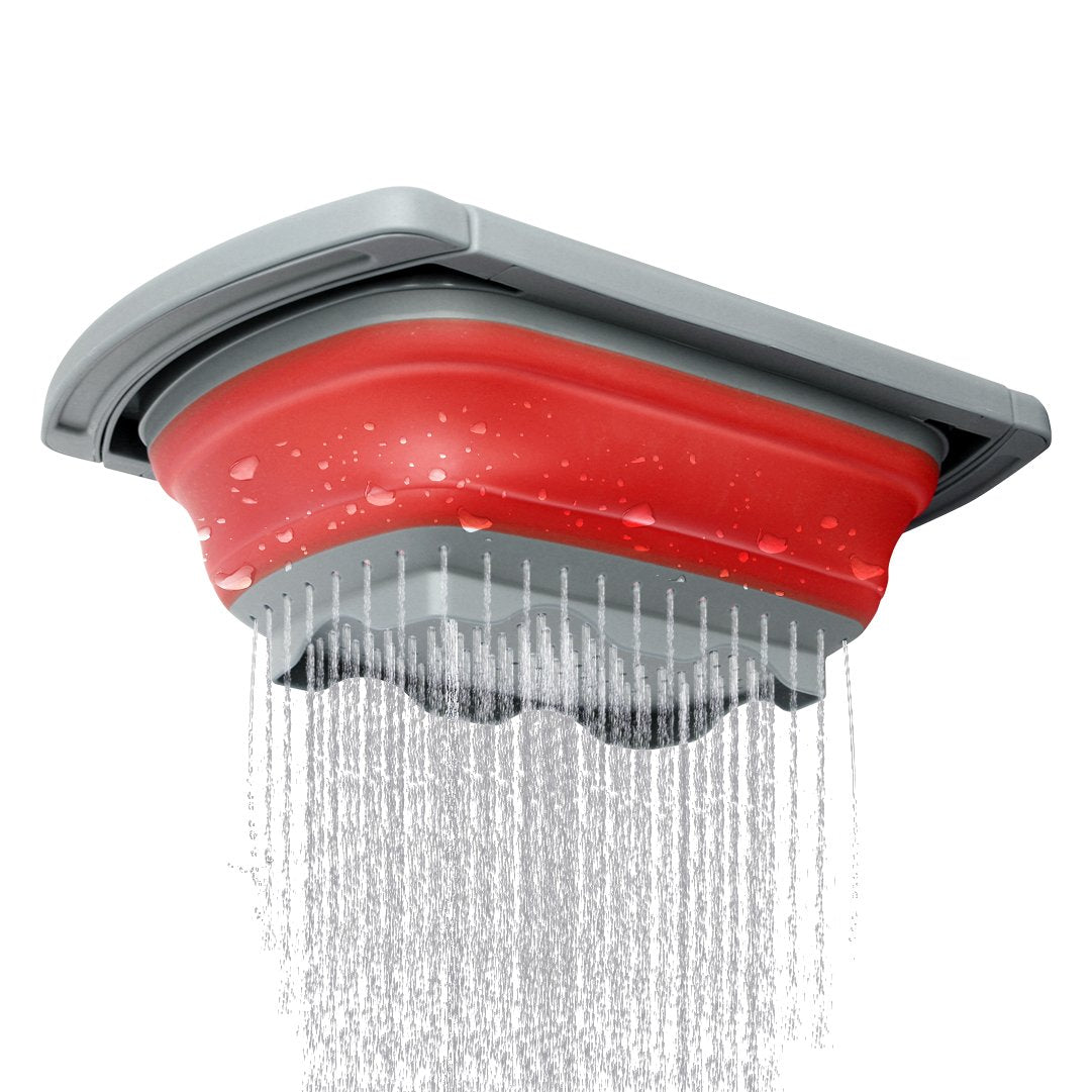 Qimh Colander collapsible, Colander Strainer Over The Sink Vegetable Fruit Strainer Basket (6 Quart) with Extendable Handles, New Kitchen Essentials