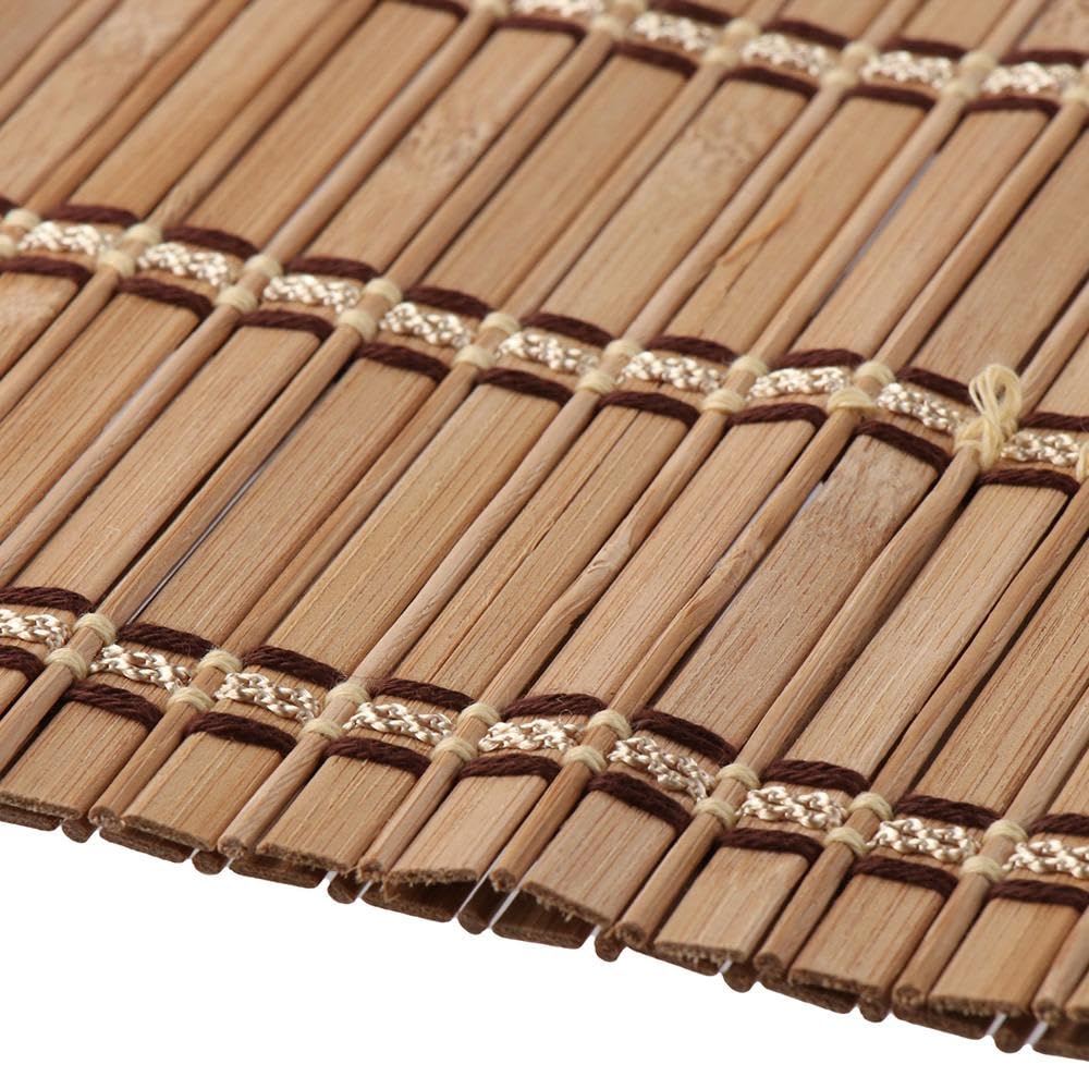 couponhub Pack of 4 Natural Bamboo Placemat, Wooden Square Placemats, Suitable for Non-Slip and Bamboo Table Placemats in Restaurants and Kitchen