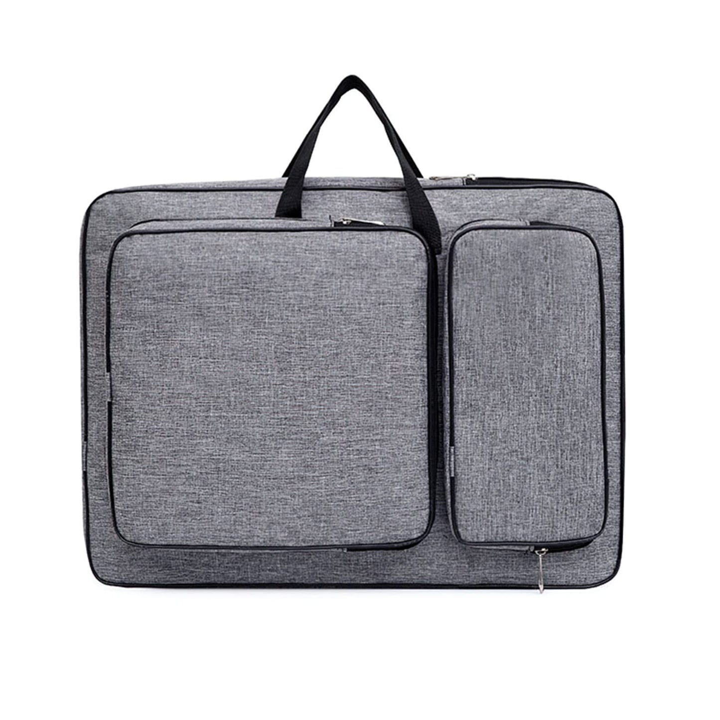 Art Portfolio Case A3 Artist Drawing Board Bag Waterproof Art Carrying Bag Portable Sketch Pad Storage Bag Artist Folder Case Tote Bag Shoulder Bag for Palette Paints Brushes Pencils (Grey)