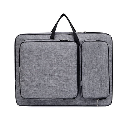 Art Portfolio Case A3 Artist Drawing Board Bag Waterproof Art Carrying Bag Portable Sketch Pad Storage Bag Artist Folder Case Tote Bag Shoulder Bag for Palette Paints Brushes Pencils (Grey)
