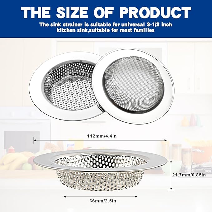 RQYEKDO Kitchen Sink Strainer Stainless Steel