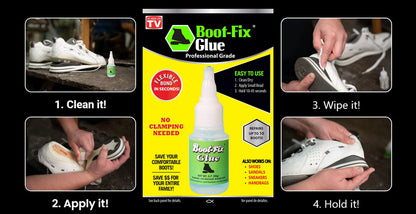 Boot-Fix Glue – Professional Grade Shoe Repair for Boots & Shoes – Instant Bond, Clear Drying, & Durable – For Leather, Rubber, & All Footwear (20 Grams)