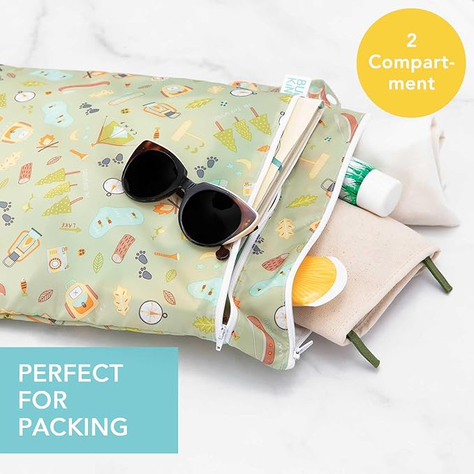 Bumkins Waterproof Wet Dry Bag for Baby, Swim Suit, Cloth Diapers, Pump Parts
