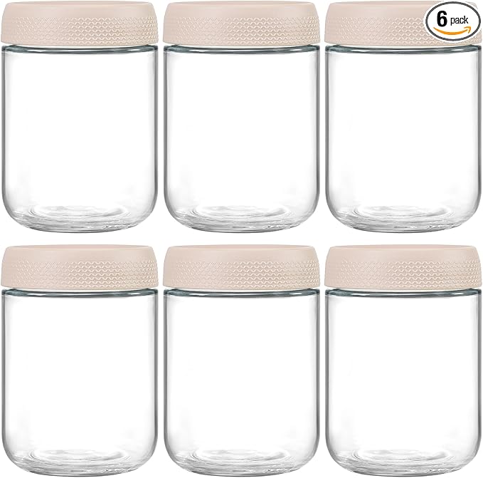 NETANY 6-pack 16oz Glass jars