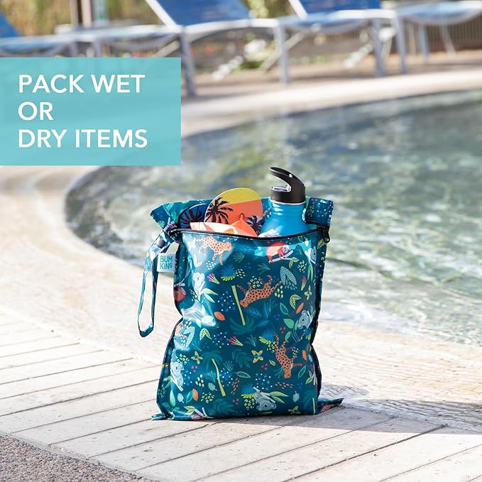 Bumkins Waterproof Wet Bag for Baby, Swim Suit, Cloth Diapers, Pump Parts