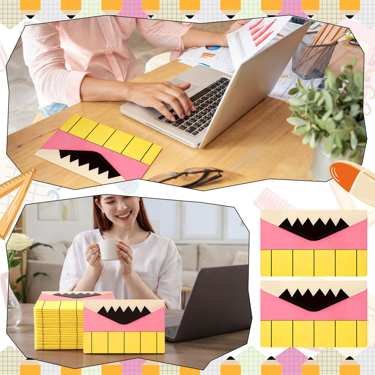 Gueevin 24 Pcs Teacher's Day Appreciation Gifts Bulk 4.7 x 7.5 Inch Teacher Pencil Pouch Party Favors Teaching Essential Pencil Case Envelope Pouch Bags for School Classroom Stationery Office Supplies