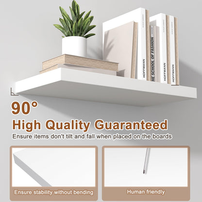 Landmok 40 Inch Floating Shelf 1 Pack Large Floating Shelves for Wall No Drilling Accessories Included Deep Wall Shelves for Living Room Kitchen Farmhouse 40" W x 12" D x 1.2" White
