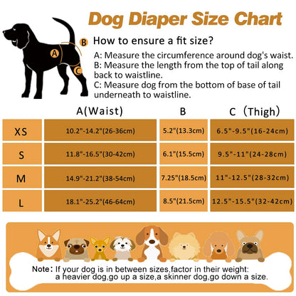 Hisprout 3-Pack Female Dog Diaper Incontinence Reusable Washable Breathable Durable Doggie Diapers Pants Dog Season Pants(M,Black)