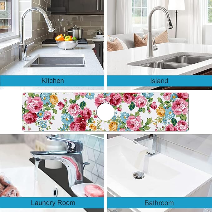 Kitchen Sink Splash Guard Faucet Mat Super Absorbent Fast Drying Mat Sink
