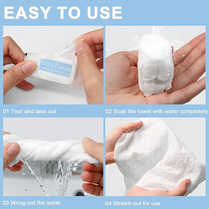 Compressed Towels Tablets 50 Bulk Set Disposable Compressed Washcloths