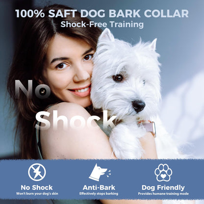 Anti Bark Collar for Dogs, No Shock Bark Collar, Beep & Vibration, 5 Adjustable Sensitivity, Rechargeable Dog Barking Collar, IP67 Waterproof - Bark Collars for Large Medium Small Dogs, Black