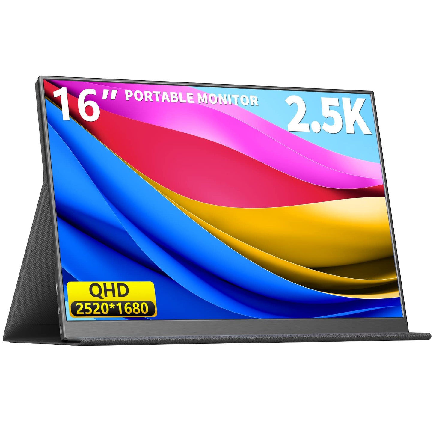 4K Portable Monitor, 16" 3840x2400 IPS Laptop Screen, 1500:1, 400 Nits Screen USB C HDMI Computer Gaming Display with Speakers & Smart Cover, Travel Monitor for PC Phone PS5/4 Xbox Switch