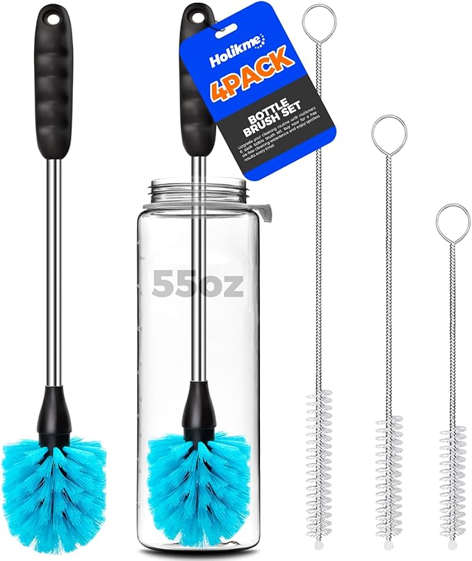 Holikme Bottle Brush Cleaner Set, 3 Straw Cleaner Brush, Bottle Cleaning Brush