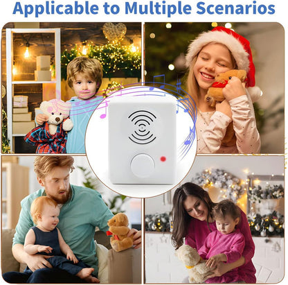XLW 16 Minutes Voice Recorder for Stuffed Animals,Voice Box for Recordable Presents Button Sound Box for Crafters, Hobbyists, Stuffed Animals,School Presentations,Personalized Items,etc-White-2P