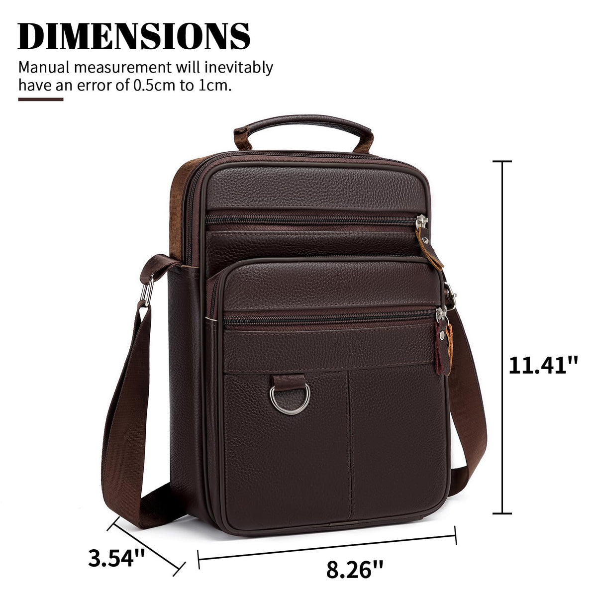 ZZNICK Leather Messenger Bag for Men Large Business Travel Briefcase Crossbody Handbag Man Purse Sling Shoulder Bag