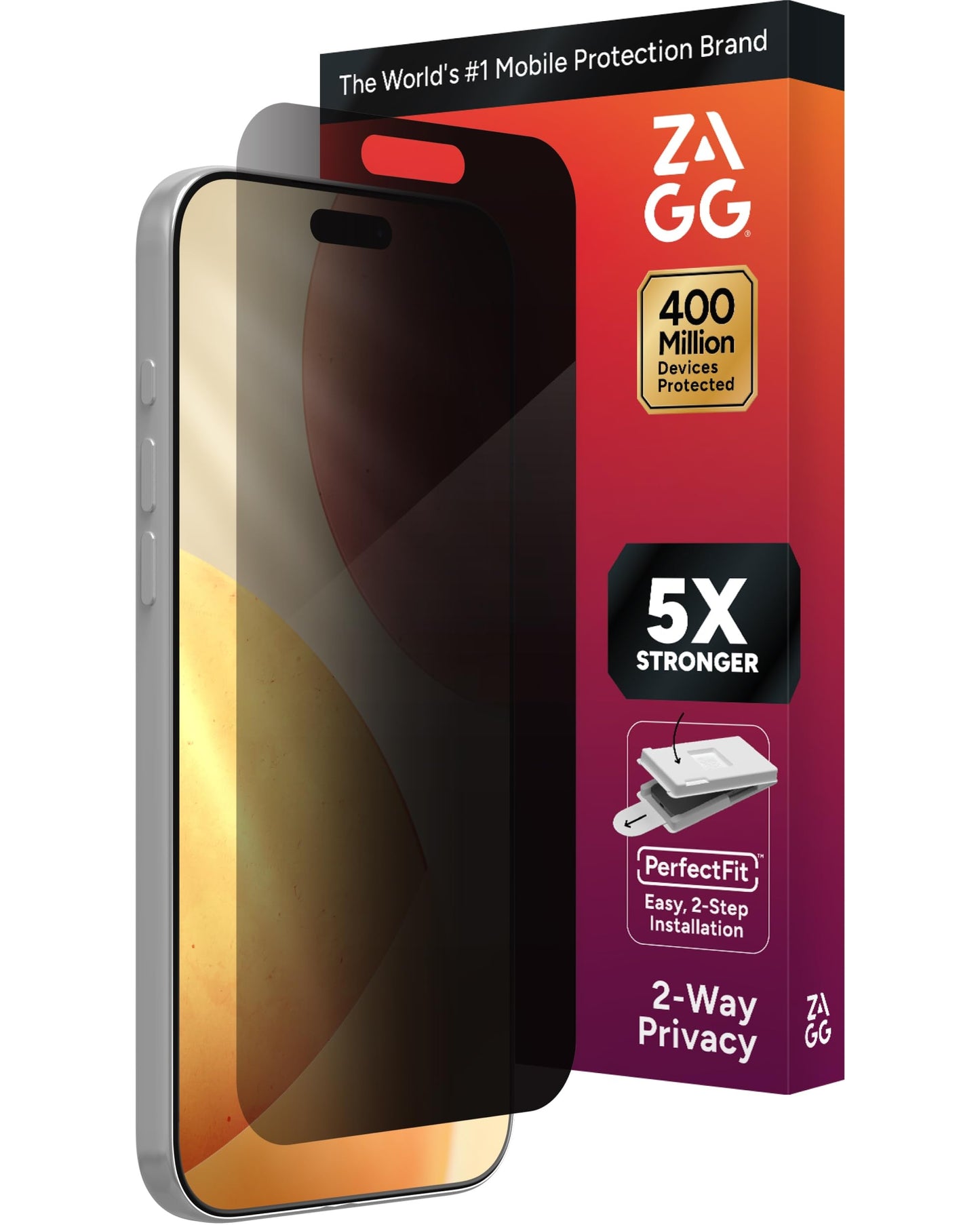 ZAGG Glass Elite Screen Protector for iPhone 16 Pro - 5X Stronger, Reinforced Edges, Ultra-Strong Tempered Glass, Scratch Resistant, Anti-Smudge, Easy Installation, InvisibleShield, Eco-Friendly