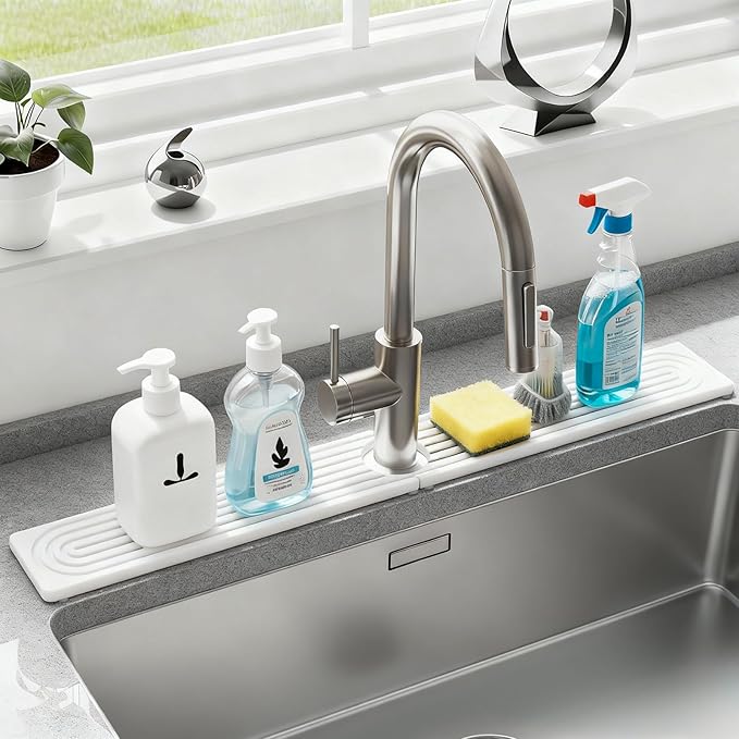 Faucet Mat for Kitchen Sink, Diatomite Drying Stone Mat Sink Protector