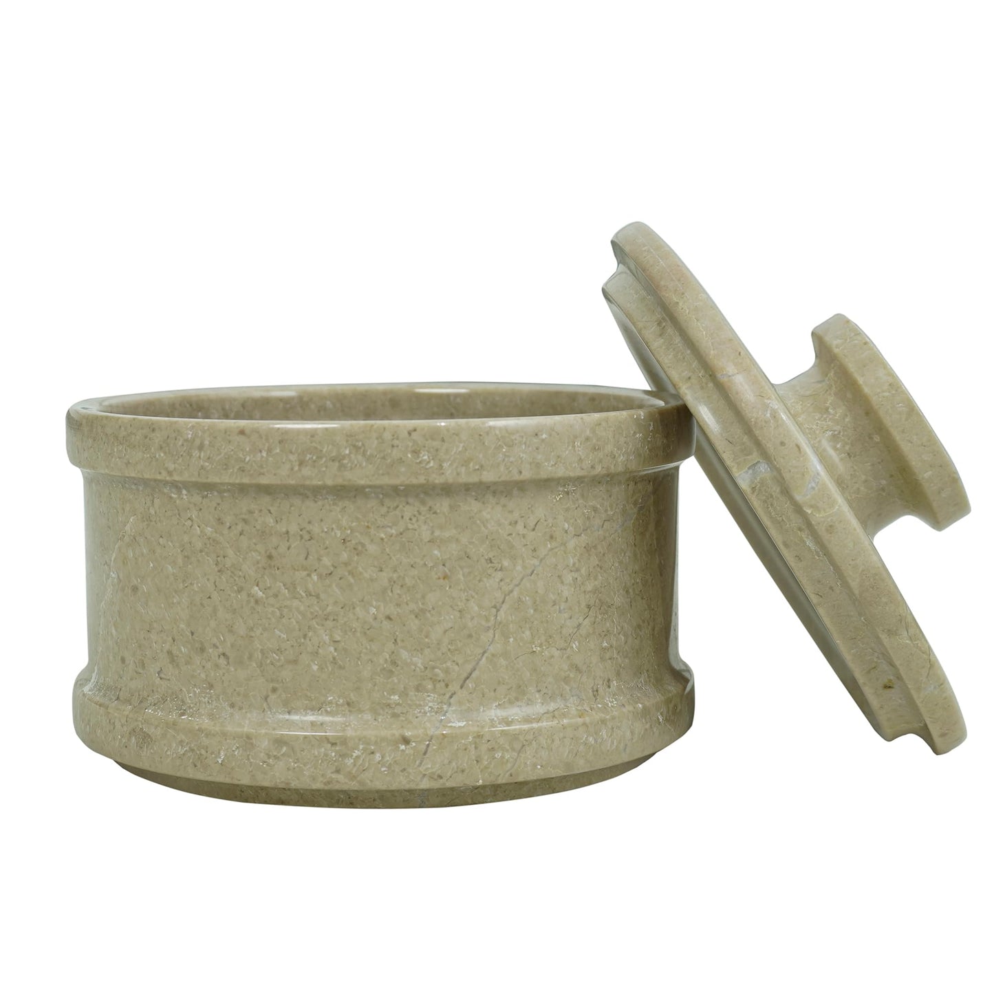 UrbanFocal Marble Salt Cellar with Lid 3.5" Inch Verona Salt Box, Seasoning Container & Spice Jars, Stone Salt Holder for Counter, Spice Jar, Verona