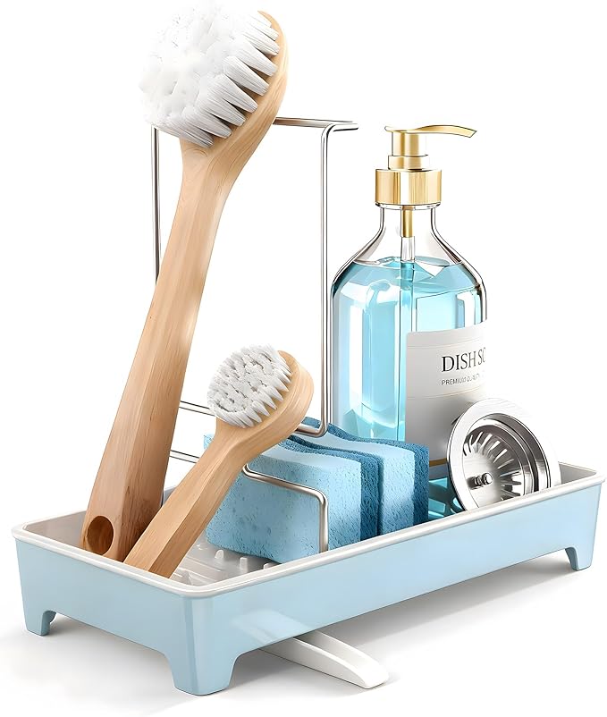 Minimalist Sink Caddy, Rustproof Sponge Holder