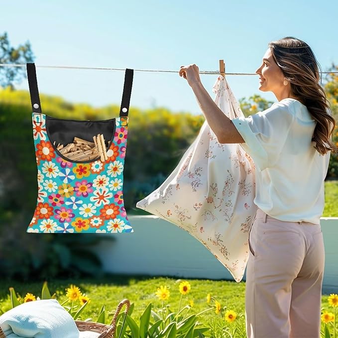 Clothespin Bag, Hanging Laundry Bag, Hanging Storage Organizer