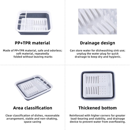 THANSTAR Collapsible Dish Drainer Portable Dinnerware Drainer Organizer for Kitchen RV Campers Travel Trailer Space Saving Kitchen Storage Tray