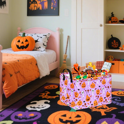 VAIVUSTO Halloween Ghost Storage Basket Empty Toys Box Cute Pumpkin Gifts Baskets for Kids Waterfroof Hamper Organizer Bin for Home/Dorm/Kitchen/Pet/Office/Closet/Shelf/Party Favors