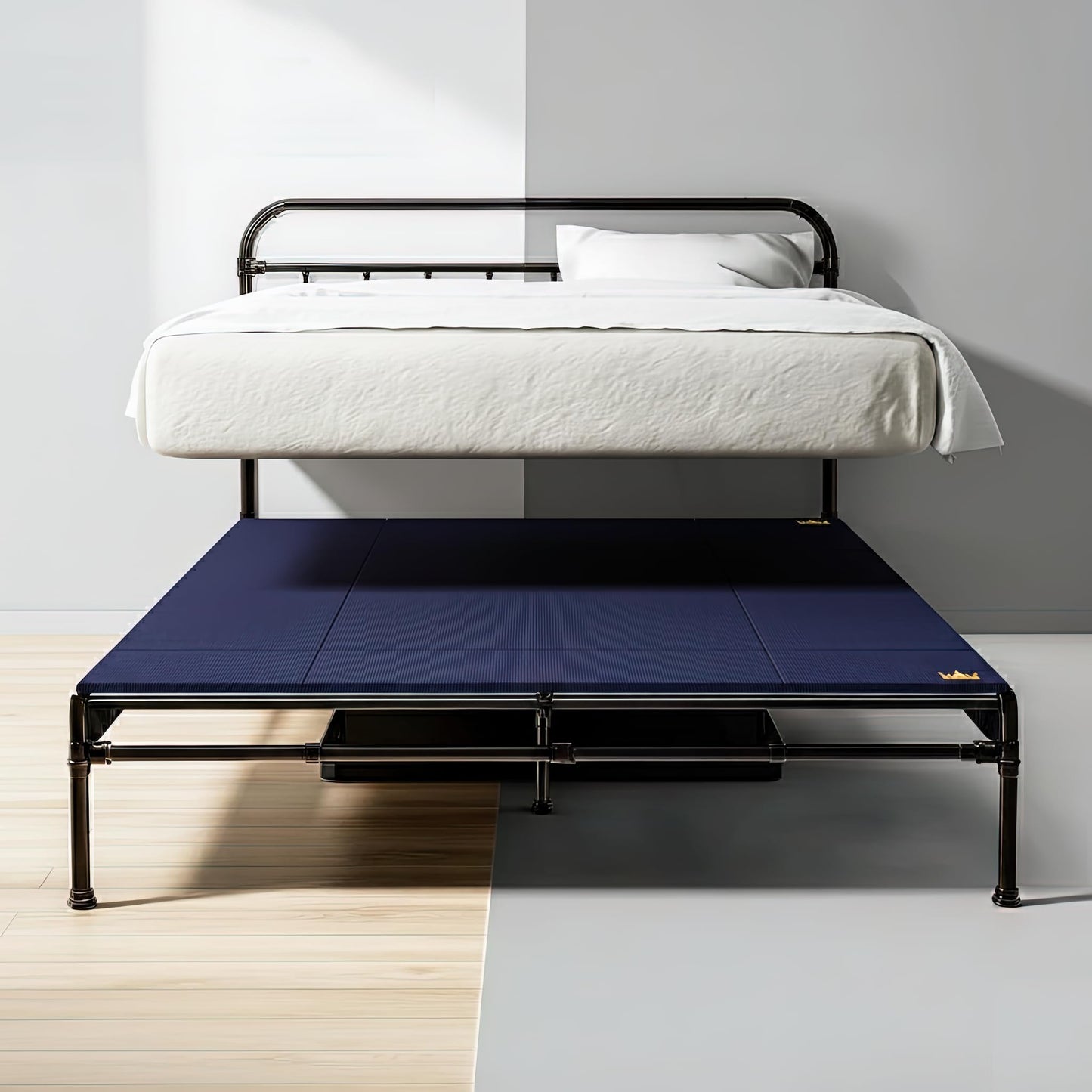 Imperijade 10mm Bunkie Board (76”x80”King Size) Heavy Duty Wood, Low Profile Bed Support, Breathable, Noise Minimizing, Moisture Resistant | Fodable Box Support Board | Split Fully Assembled