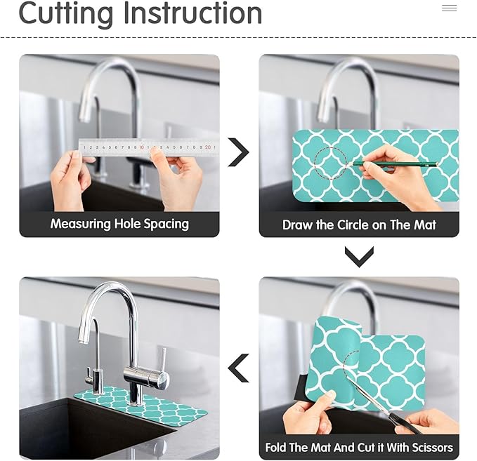 Kitchen Sink Splash Guard 2 PCS 14.7 Inch Sink Faucet Mat Splash Guard