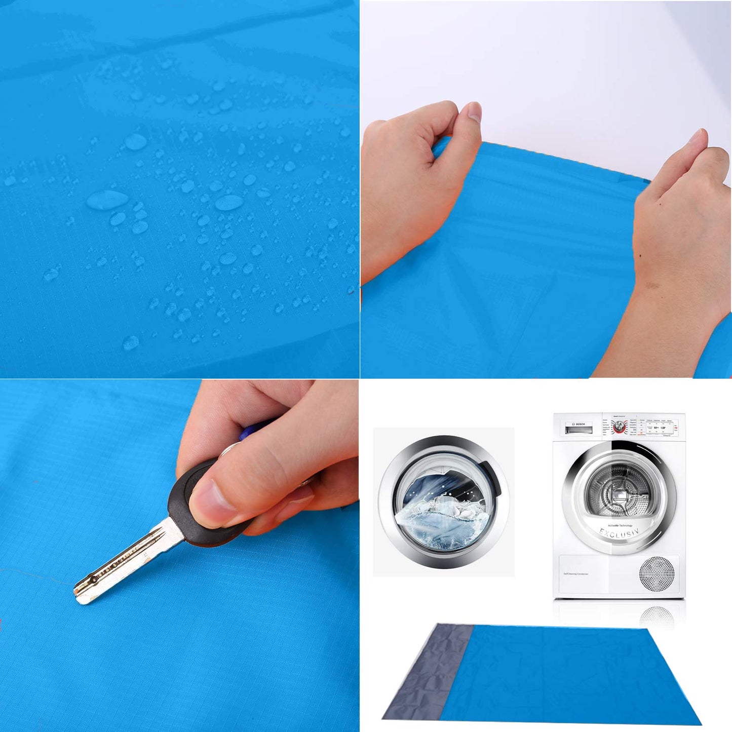 Turebest Beach Blanket 79 * 55inch, Compact Sand Proof and Waterproof Picnic Blanket, with Portable Storage Bag, Great for Outdoor Travel Camping Hiking Festival Park Sports
