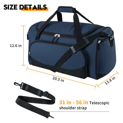 Gym Bag for Men - 55L Black Durable Large Duffle Bag for Travel, Workout, Fitness & Sport