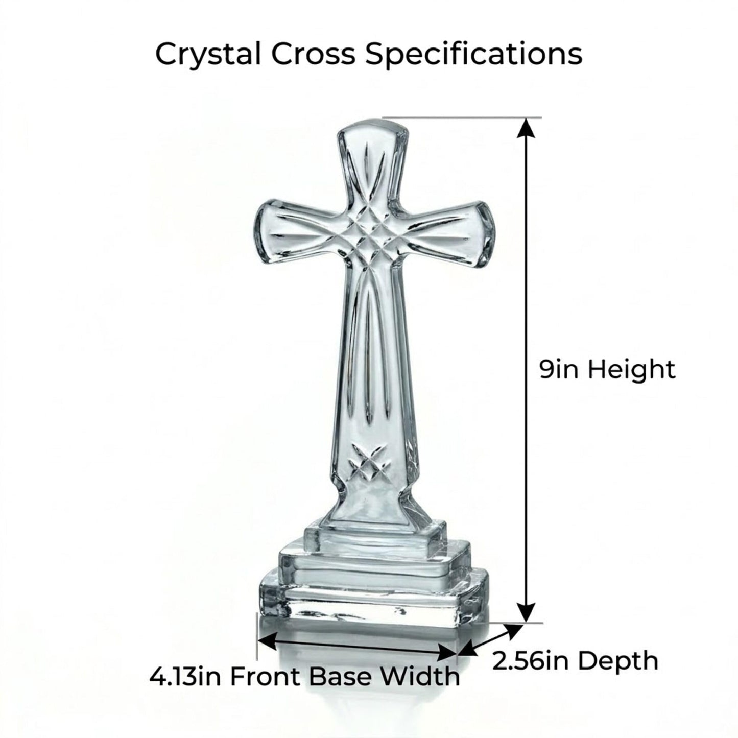 Mikasa Celebrations Rejoice Glass Crystal Cross, 9-Inch, 2.56" x 4.13", Clear