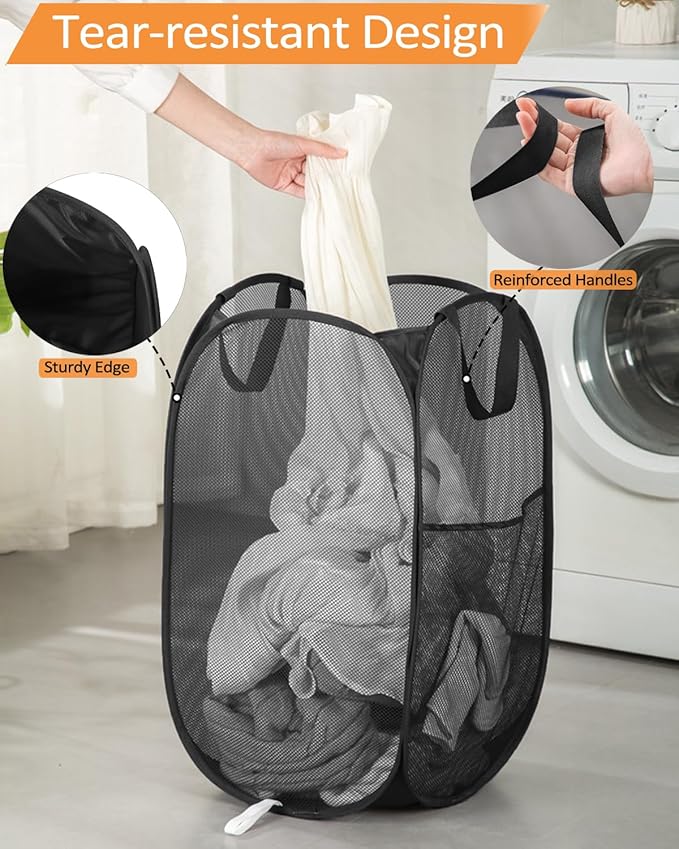 2 Pcs Durable Collapsible Laundry Baskets