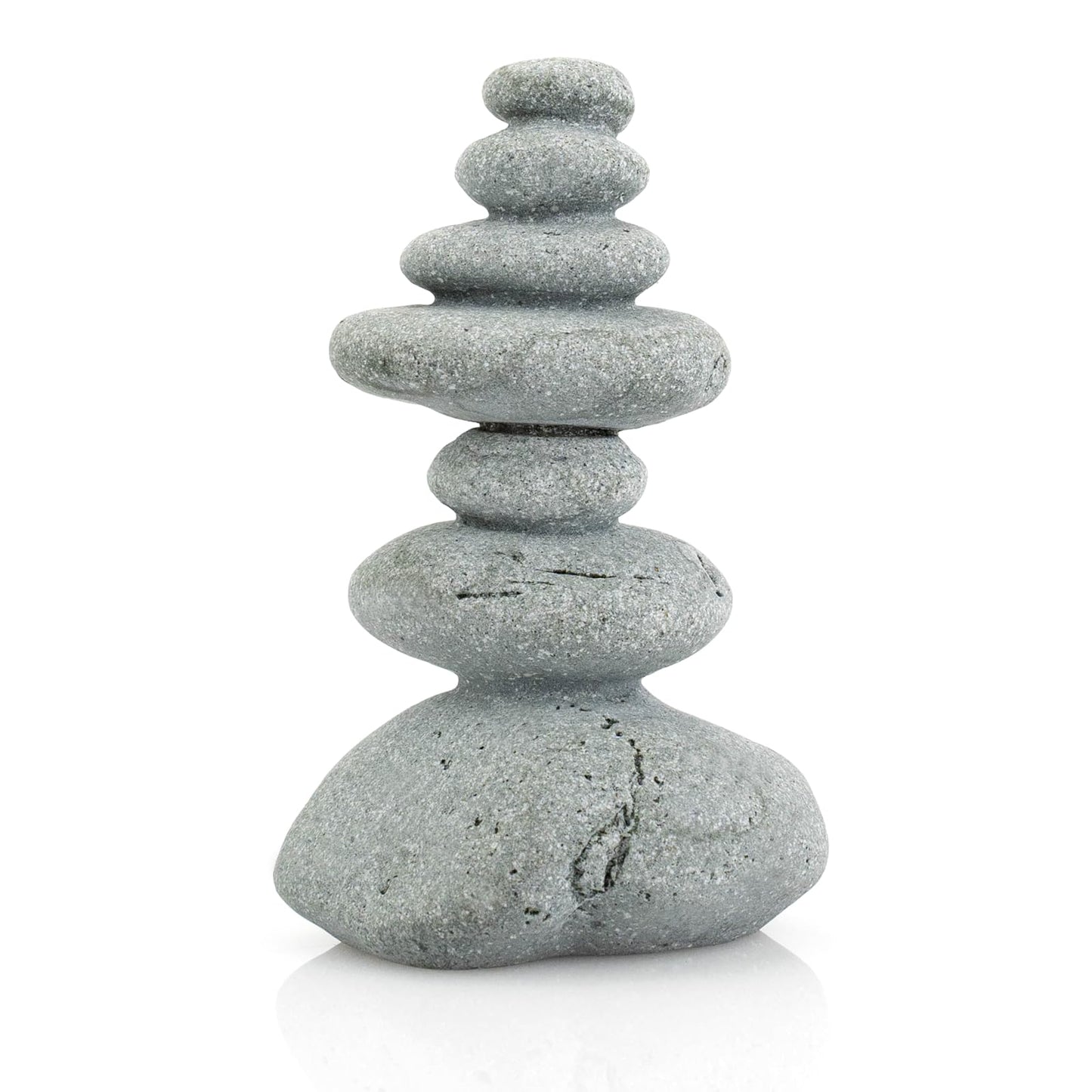 SiissaPeksid Aquarium Decor,7-Stone Mini Stacked Zen Rock Stone Decor – Balanced Stones Cairn Statue for Garden, Fish Tank, and Micro Landscape (3.7" H)