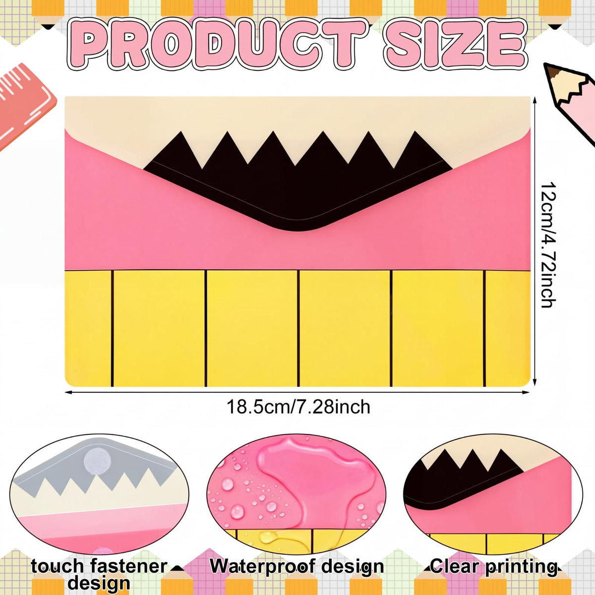 Gueevin 24 Pcs Teacher's Day Appreciation Gifts Bulk 4.7 x 7.5 Inch Teacher Pencil Pouch Party Favors Teaching Essential Pencil Case Envelope Pouch Bags for School Classroom Stationery Office Supplies