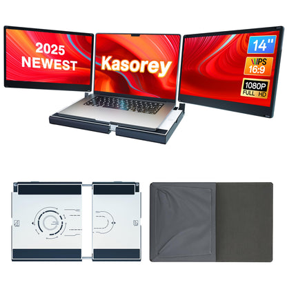 2025 New Upgraded Laptop Screen Extender Portable Monitor, 1080P FHD IPS Screen, Monitor Extender for Laptop, Fit for 13-17" Laptops, Plug & Play Compatiable with Windows/Mac/Android/Switch (14 inch)
